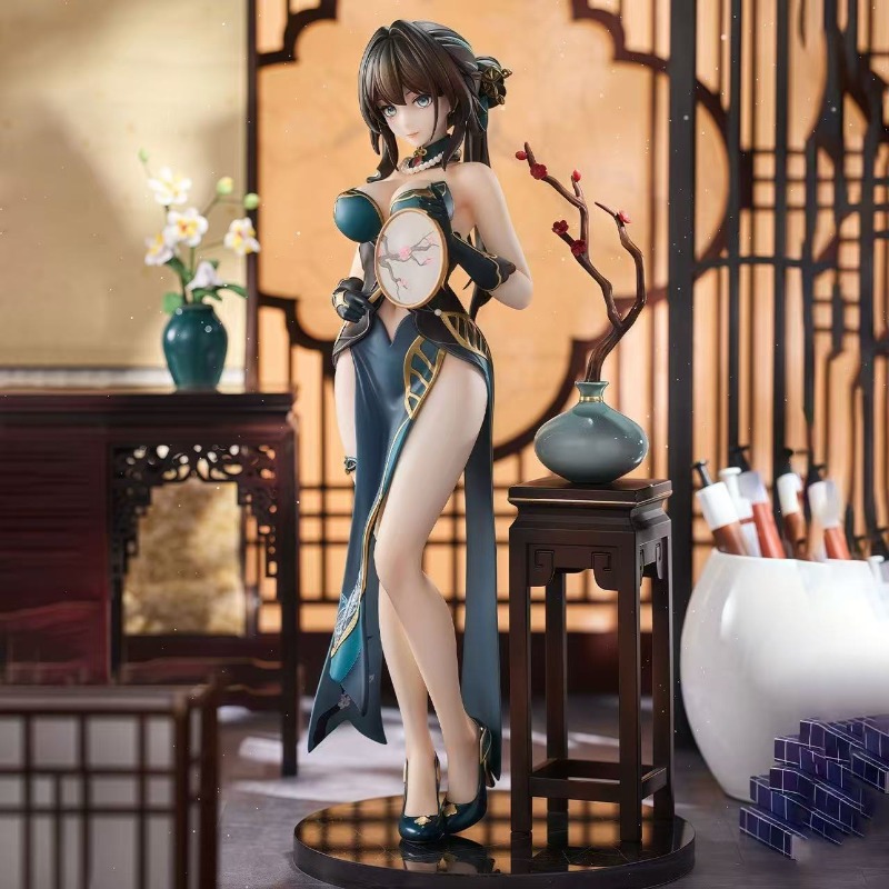 Tablet Accessories For Girls - 2026年最新プレミアムHSR阮美旗袍エレガントアニメガールGKフィギュアスタチューPCケースデスクトップデコレーションコレクタブル誕生日プレゼント
