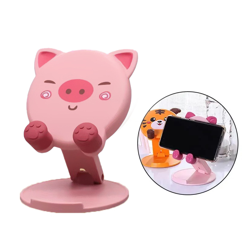 Tablet Stand Accessories - 1PC 新漫画かわいい電話スタンド折りたたみ小型ポータブル多機能調整可能なユニバーサルタブレットスタンド怠惰な神ツール