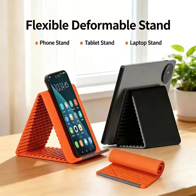 Tablet Stand Accessories - 怠惰な携帯電話スタンドシリコンデスクトップタブレットラップトップホルダークリエイティブフレキシブル折りたたみ式変形スタンドトラベルアクセサリー