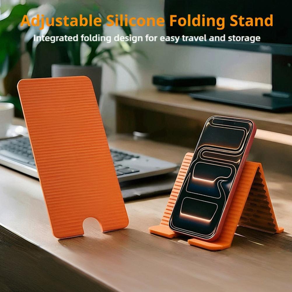 Tablet Stand Accessories - 柔軟な折りたたみ式シリコン製電話ホルダー iPhone、iPad、ラップトップ、タブレット用 ポータブル調整可能な多角度デスクトップスタンド ホームオフィス用