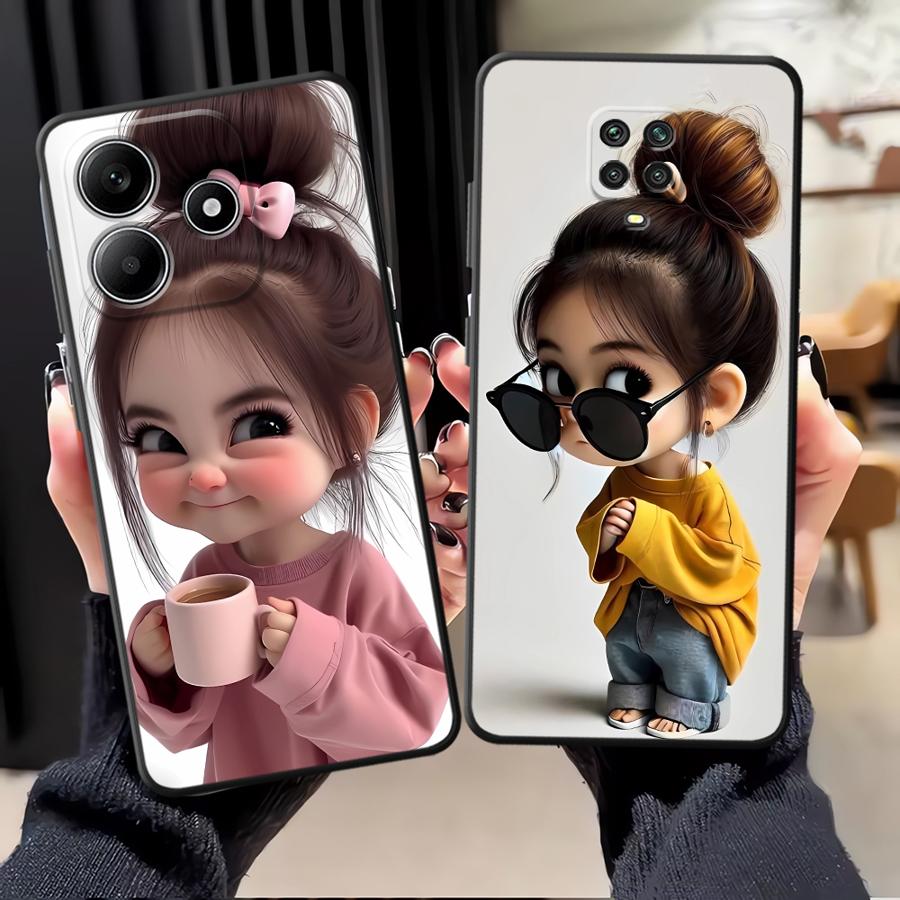 Tablet Accessories For Girls - 漫画の女の子柄のXiaomi Redmi Note 14 10 9