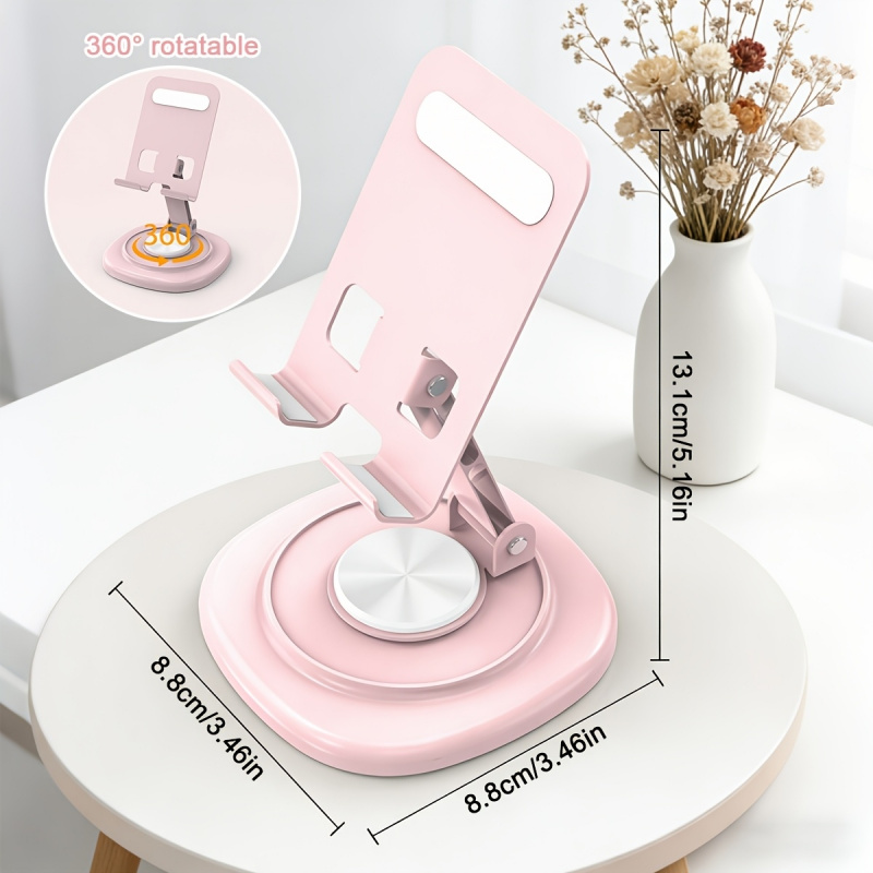 Tablet Stand Accessories - マカロンデスクトップメタル回転式携帯電話スタンド、テレビ視聴、ライブストリーミング、ビデオ対応用タブレット電話スタンド - 怠け者向け