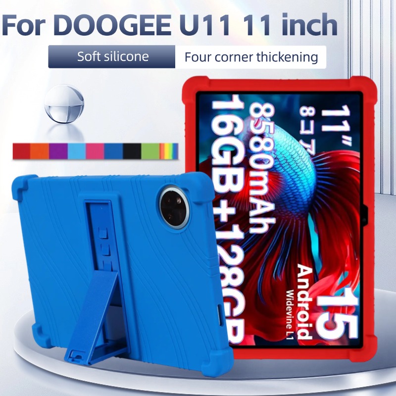 Doogee Tablet Accessories - DOOGEE U11 11 インチタブレット保護カバー、子供に優しいソフトシリコン調整可能なスタンドカバー保護スリーブ