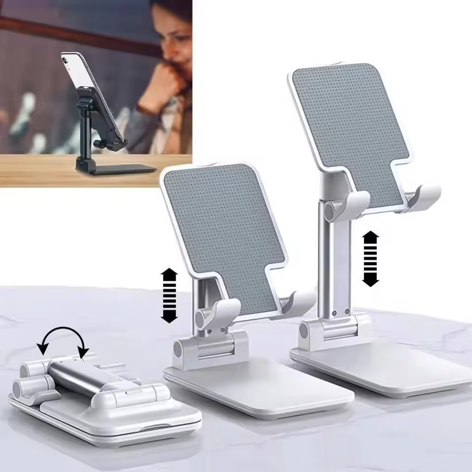 Tablet Stand Accessories - 高品質デスクトップタブレットホルダーテーブルセル折りたたみ式拡張サポートデスクモバイル調整可能電話ホルダー スタンド