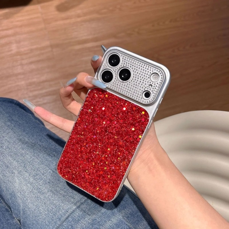グリッターダイヤモンドカメラレンズ大型窓付きスマホケース i - Tablet Accessories Aesthetic のレビューと価格
