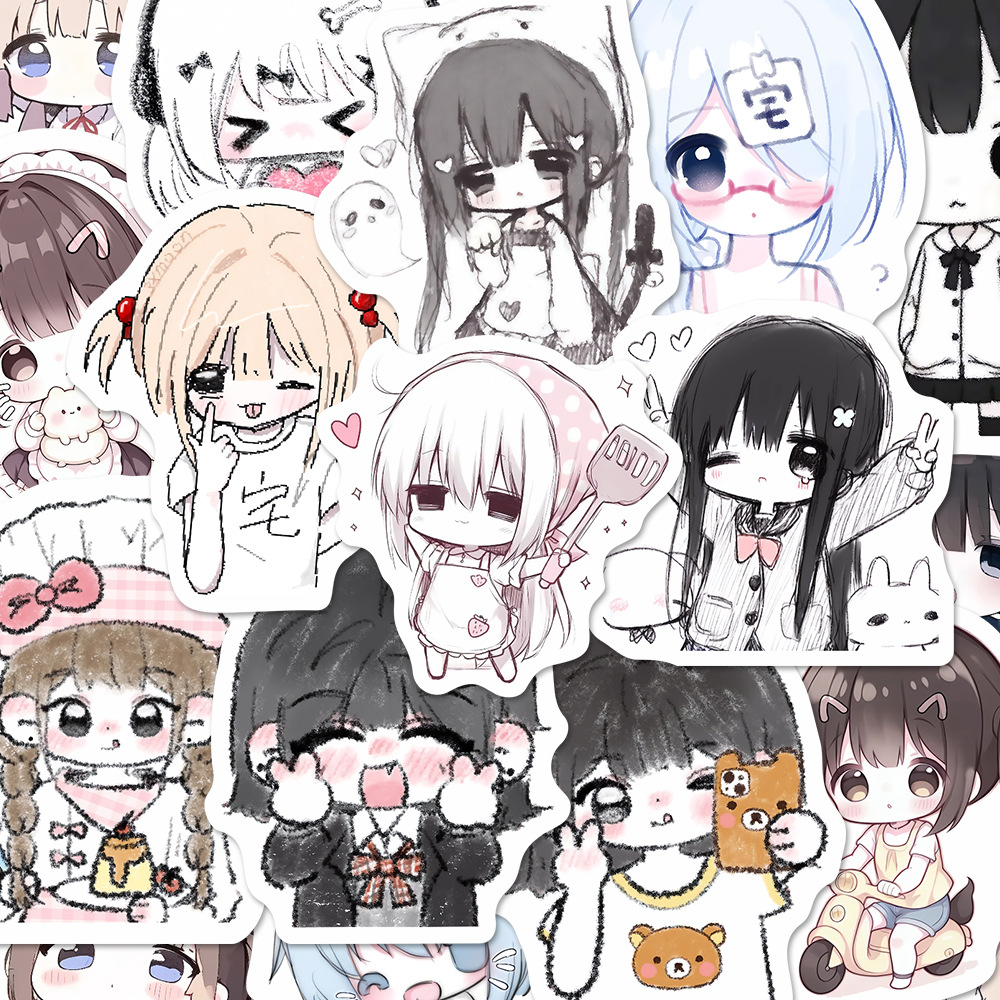 62枚入り キュートガール グラフィティステッカー ACGN - Tablet Accessories For Girls のレビューと価格