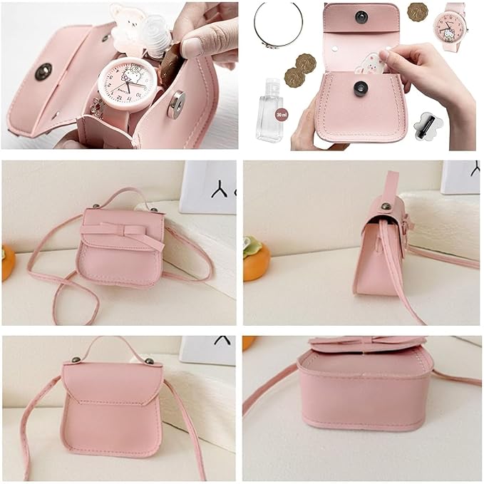子供財布とハンドバッグかわいいミニちょう結びクロスボディバッ - Tablet Accessories For Girls のレビューと価格