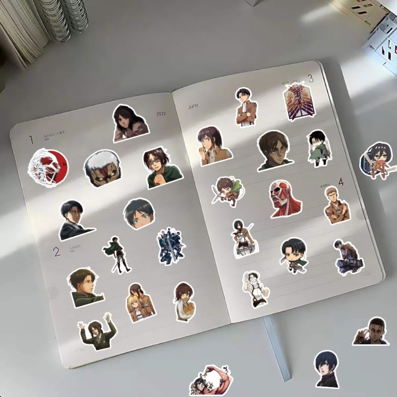 60枚入り 進撃の巨人 アニメステッカー かわいい 防水デカ - Tablet Accessories Aesthetic のレビューと価格