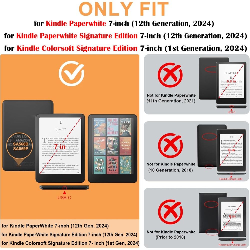 Kindle Paperwhite 第12世代 7インチ用透 - Kindle Tablet Accessories のレビューと価格
