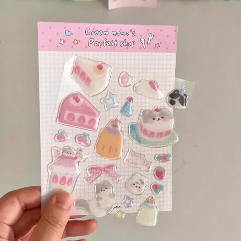 かわいい漫画風スウィーティーキャットゼリーリリーフステッカー - Boox Tablet Accessories のレビューと価格