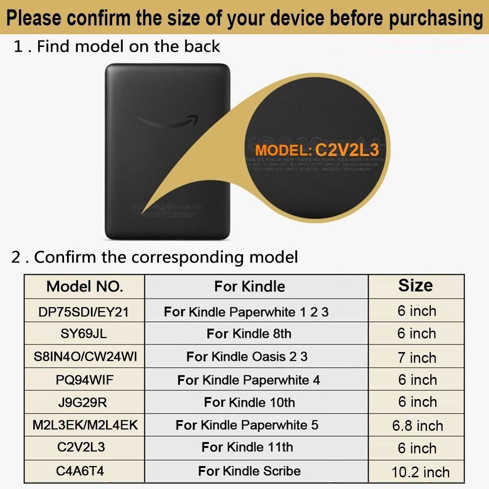 第11世代 6-6.8インチ電子書籍リーダーケース レザー製 - Kindle Tablet Accessories のレビューと価格