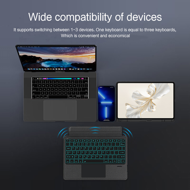 AJIUYU-タッチパッド付きバックライト付きキーボードケー - Honor Tablet Accessories のレビューと価格
