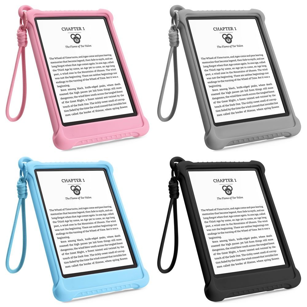 シリコン製電子書籍リーダーケース ハンドストラップ付き 耐衝 - Kindle Tablet Accessories のレビューと価格