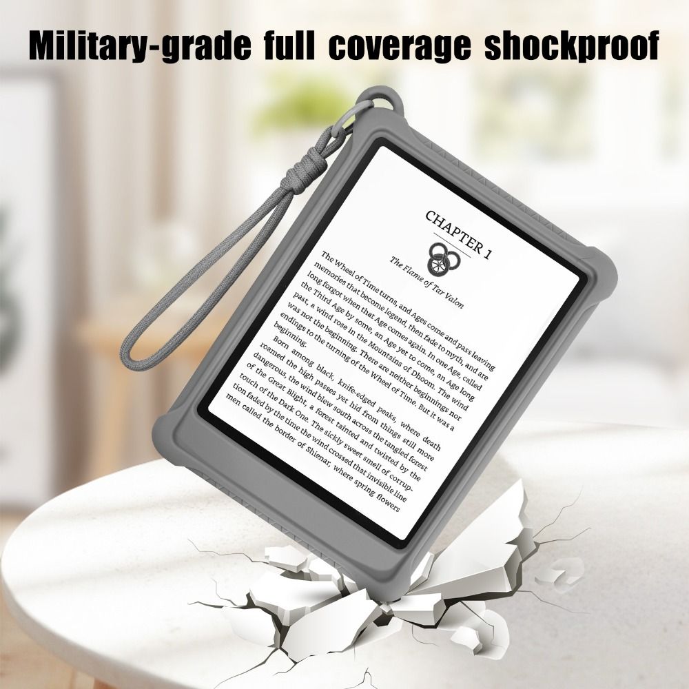 シリコン製電子書籍リーダーケース ハンドストラップ付き 耐衝 - Kindle Tablet Accessories のレビューと価格